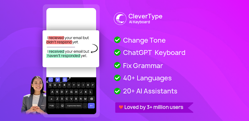 Download CleverType AI Keyboard Mod APK 7.9.4 – (Remove ads,Paid for free,Unlocked,Pro)