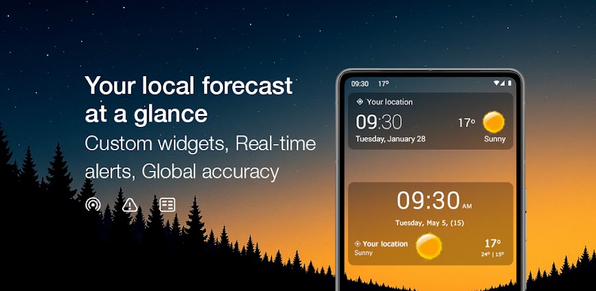 Transparent clock and weather