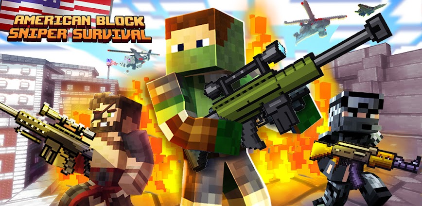 American Block Sniper Survival v1.146 MOD APK [God Mode/Dumb Enemy]