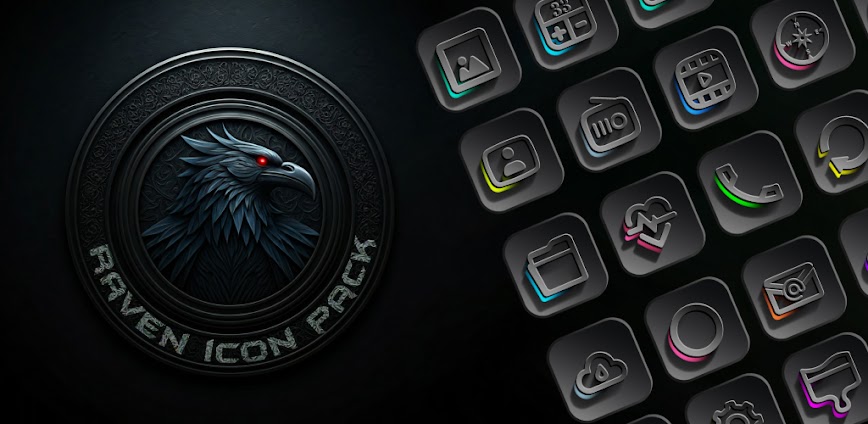 Raven Dark Icon Pack v1.2.3 APK [Full Version]