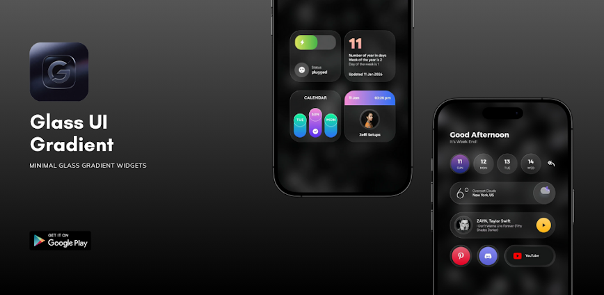 Glass UI Gradient KWGT v2.6.4 APK [Full Version]