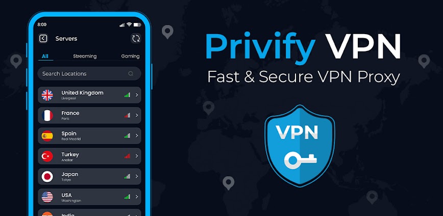 Privify: Fast Secure VPN Proxy v5.0.8 MOD APK [Premium Unlocked] Donwload