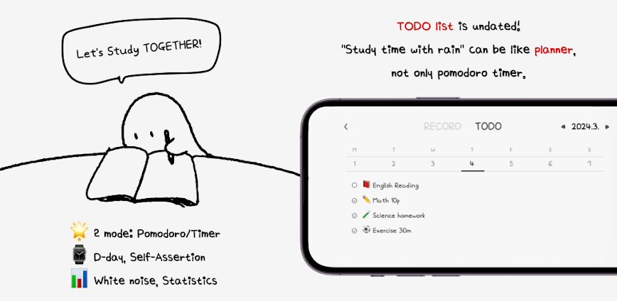Study Time With Rain v2.4.3 MOD APK [Premium Unlocked]