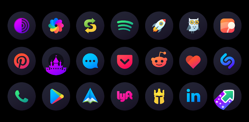 Hera Dark: Circle Icon Pack v7.1.7 APK [Full Version]