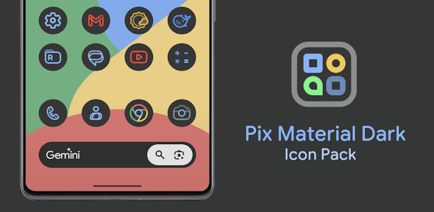 Pix Material Dark Icon Pack v8.6.Build APK [Full Version]