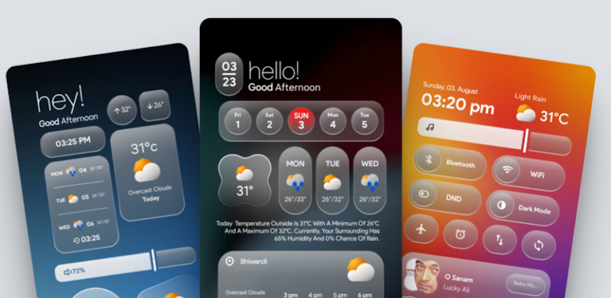 Android 16 Glass KWGT v1.0.4 APK [Full Version]