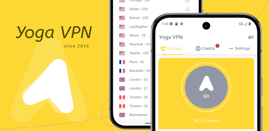 Yoga VPN v9.1.064 MOD APK [Premium, Unlimited Coins]