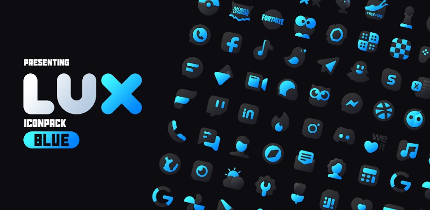 Blue Icon Pack : LuXBlue v5.1 APK [Full Version]