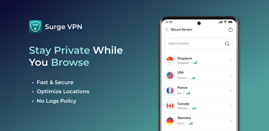 Surge VPN v1.7.1 MOD APK [Premium Unlocked]