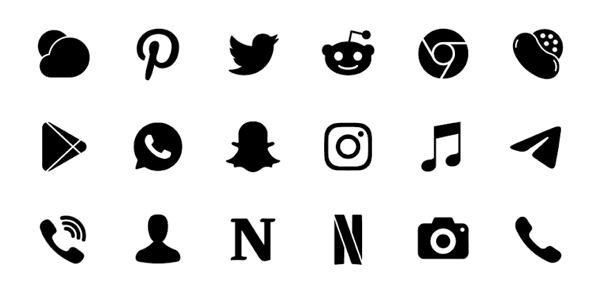 Lena Black Glyph Icon Pack v2.1.3 APK [Full Version]