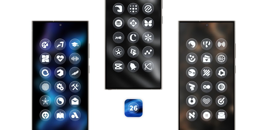 Glassy Round OS Icon Pack v6.1 APK [Full Version]