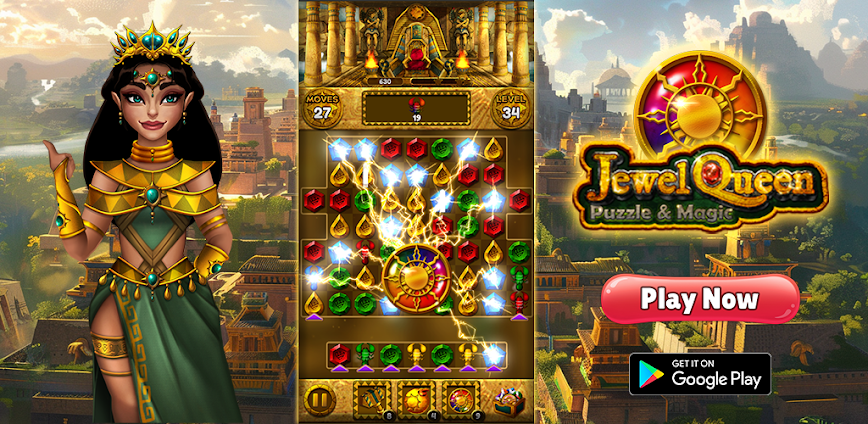 Jewel Queen: Puzzle & Magic v2.2.6 MOD APK [Unlimited Coins]