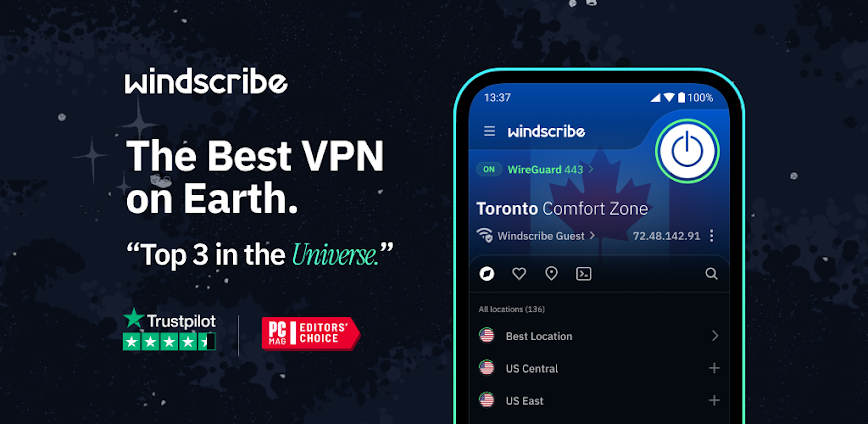 Windscribe VPN v3.98.2057 MOD APK [Pro Unlocked]