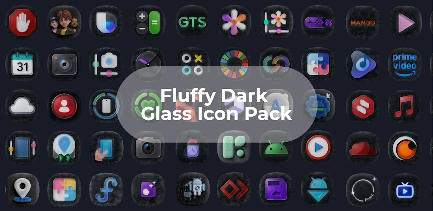 OneUI Fluffy Dark Glass Icons v1.1 APK [Full Version]