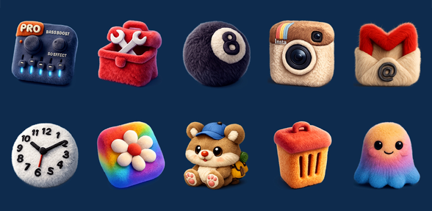 Fluffy 3D Icon Pack v1.1 APK [Full Version]