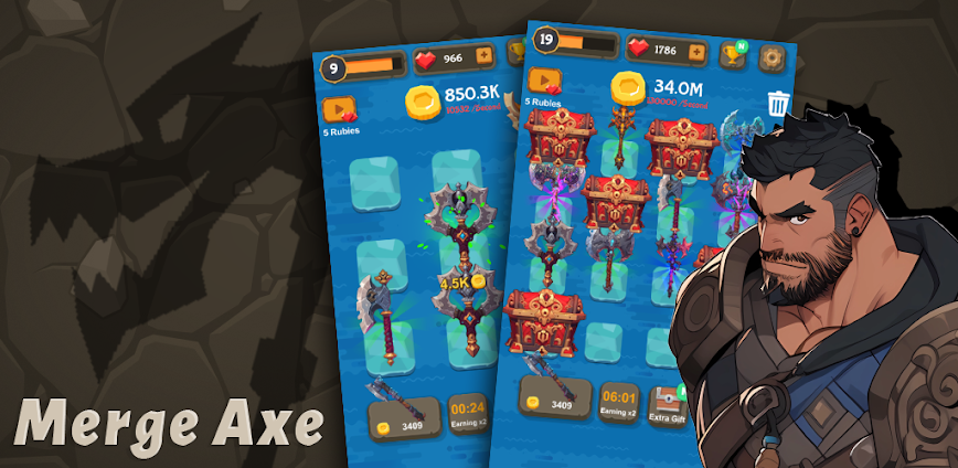 Merge Axe MOD APK v2.3.9 [Unlimited Money]