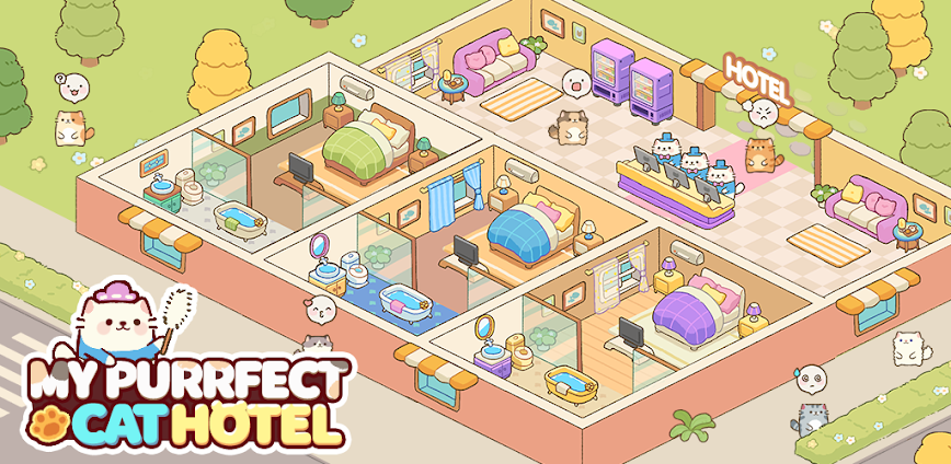 My Purrfect Cat Hotel v2.6.6 MOD APK [Menu, Unlimited Gem, Fish, No Ads]