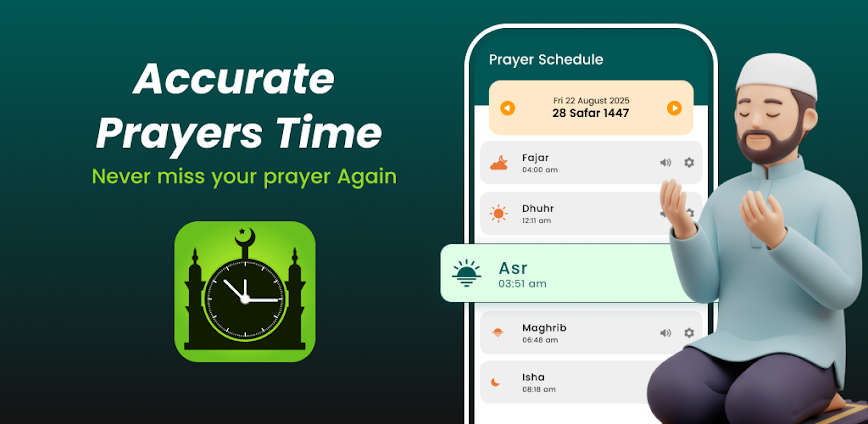Prayer Times: Qibla Finder v20.1.44 MOD APK [Premium Unlocked]