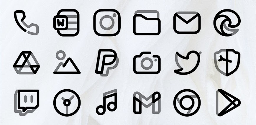 Aline Black: linear icon pack v1.9.9 APK [Full Version]