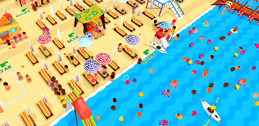 Idle Beach Tycoon : Cash Manager Simulator 1.0.51 APK [MOD free shopping]